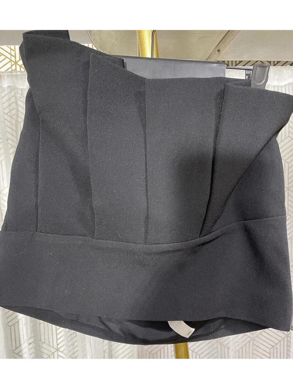 Banana Republic Black Strapless Pleated Top Sz14 With Side Zipper NWT MSRP $120